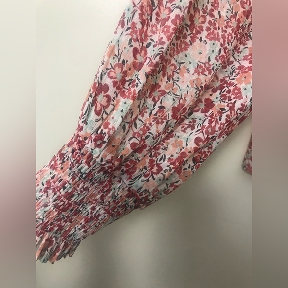 TORRID Womens Crinkle Chiffon Smocked Blouson Sleeve Semi Sheer Top Plus Size 1 - Picture 10 of 14